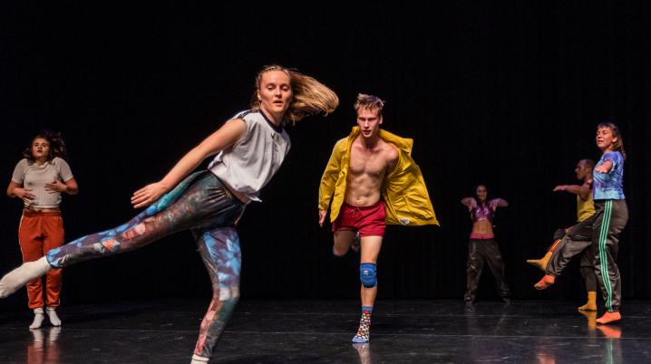 Dancers from DansBrabant performing on a dancefloor