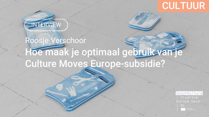 five blue-tinted objects lay spreaded on white tiles